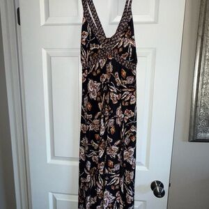 INC International Concepts Black and Brown Floral Maxi Dress